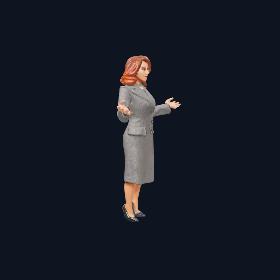 Elegant Businesswoman Character Model  Rigged and Animated